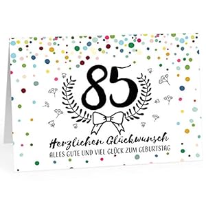 XXL Geburtstagskarte (A4) | Moderner Look 85 | mit Umschlag | Glückwunsch zum 85. Geburtstag | edle und hochwertige…