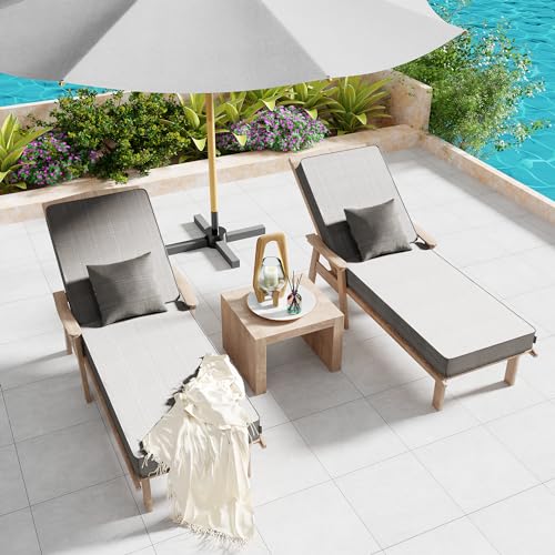 AOFEITE Outdoor Water-Resistant Olefin Chaise Lounge Cushions with Pillow, Weather and Fade Resistant Patio Furniture Lounge Chair Cushion Ideal for Patio, Lawn, Garden, Beige, 80" L x 26" W x 5" T by AOFEITE - Image 8