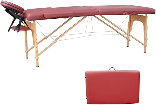 Massage Table Portable Massage Bed 84Inches Spa Bed, 2 Folding Salon Bed with Headrest& Armrest, Height Adjustable Facial SPA Massage Bed with