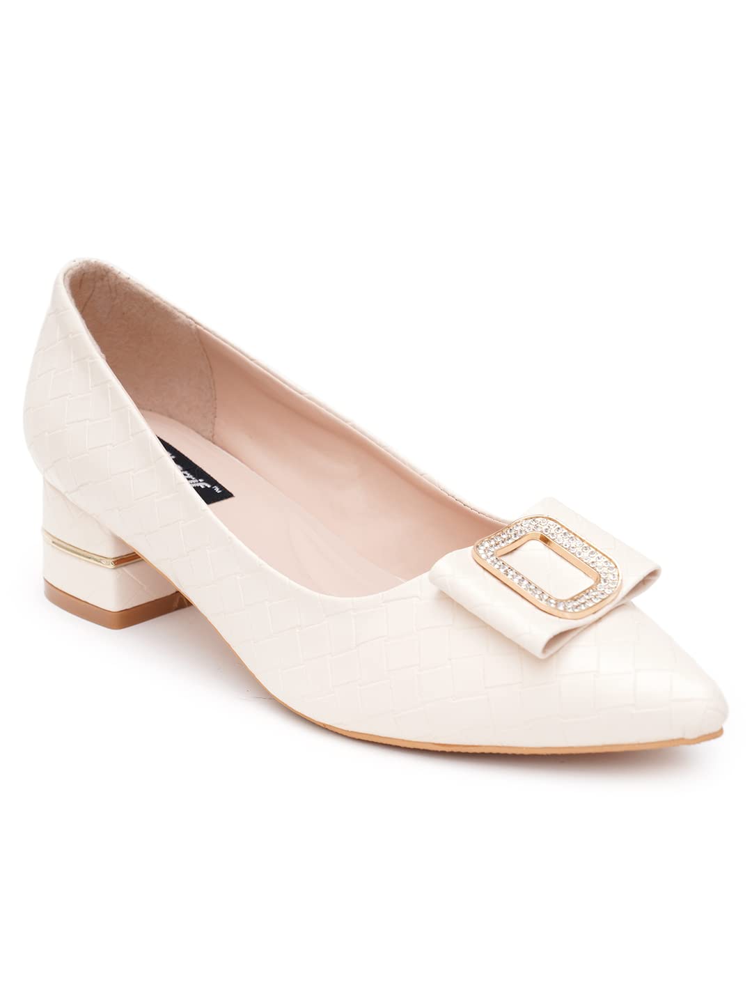SHERRIF Womens Cream Block Heel Pumps (34EU) (B0BWK2Y9B6) Amazon Price History, Amazon Price Tracker