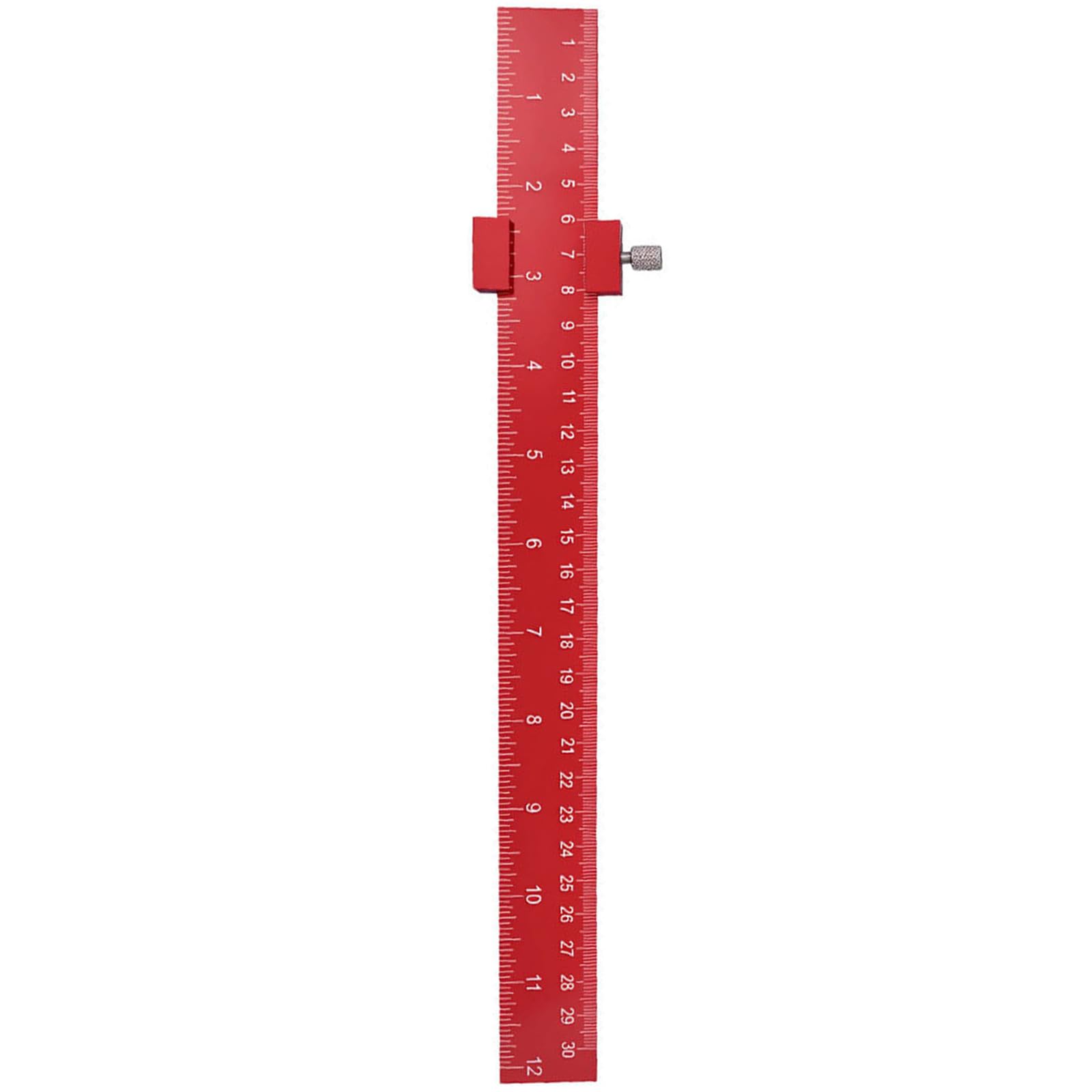 Buxuaaaa Red Precisions 12Inch Aluminum Measuring Ruler With Double Metric Imperials Scale For Woodworking And Construction Use Woodworking Ruler