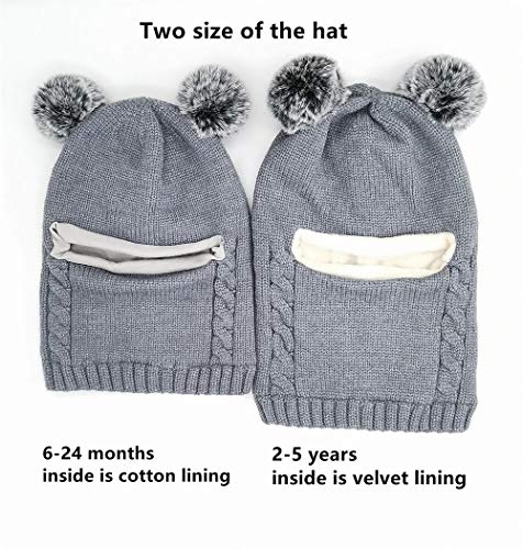 Image of Baby Girls Boys Winter Hat Scarf Kids Earflap Hood Scarves