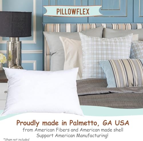 Image of Pillowflex Synthetic Down Pillow Insert 12x32 in - Karate Chop Pillow | Large Rectangle Sham Form, Plush Polyester Cotton Blend, Cloud-Like Comfort, Clump-Resistant Fill, Smooth Elegant Finish