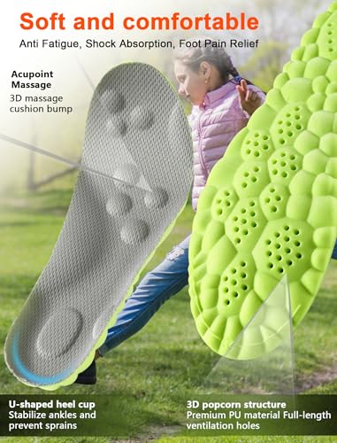 Image of 4D Cloud Soles Kids Insoles - Children's Plantar Fasciitis Memory Foam Shoe Inserts- Arch Support Comfort Shoe Sole Insert for Sneakers