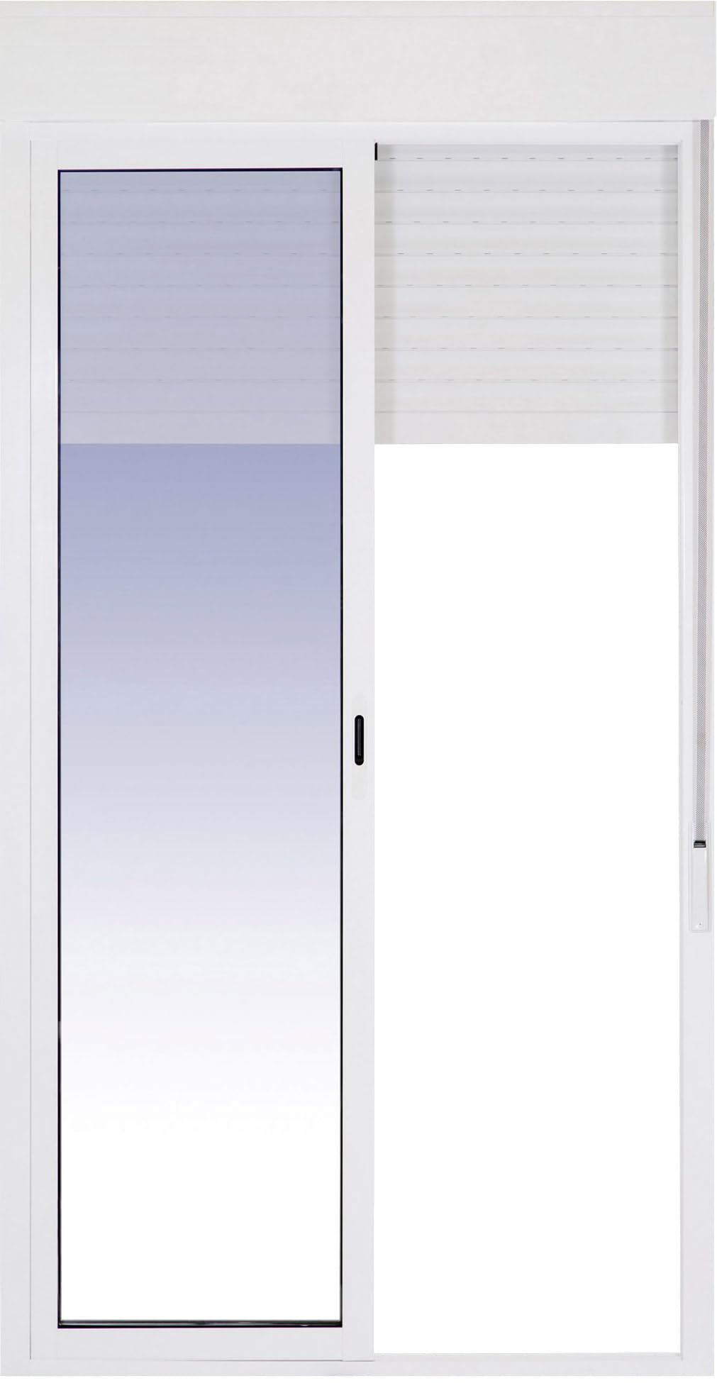 Ventanastock Balconera Aluminio Corredera Con Persiana (PVC) 1400×2185 2 hojas (marco y cajón persiana en kit)
