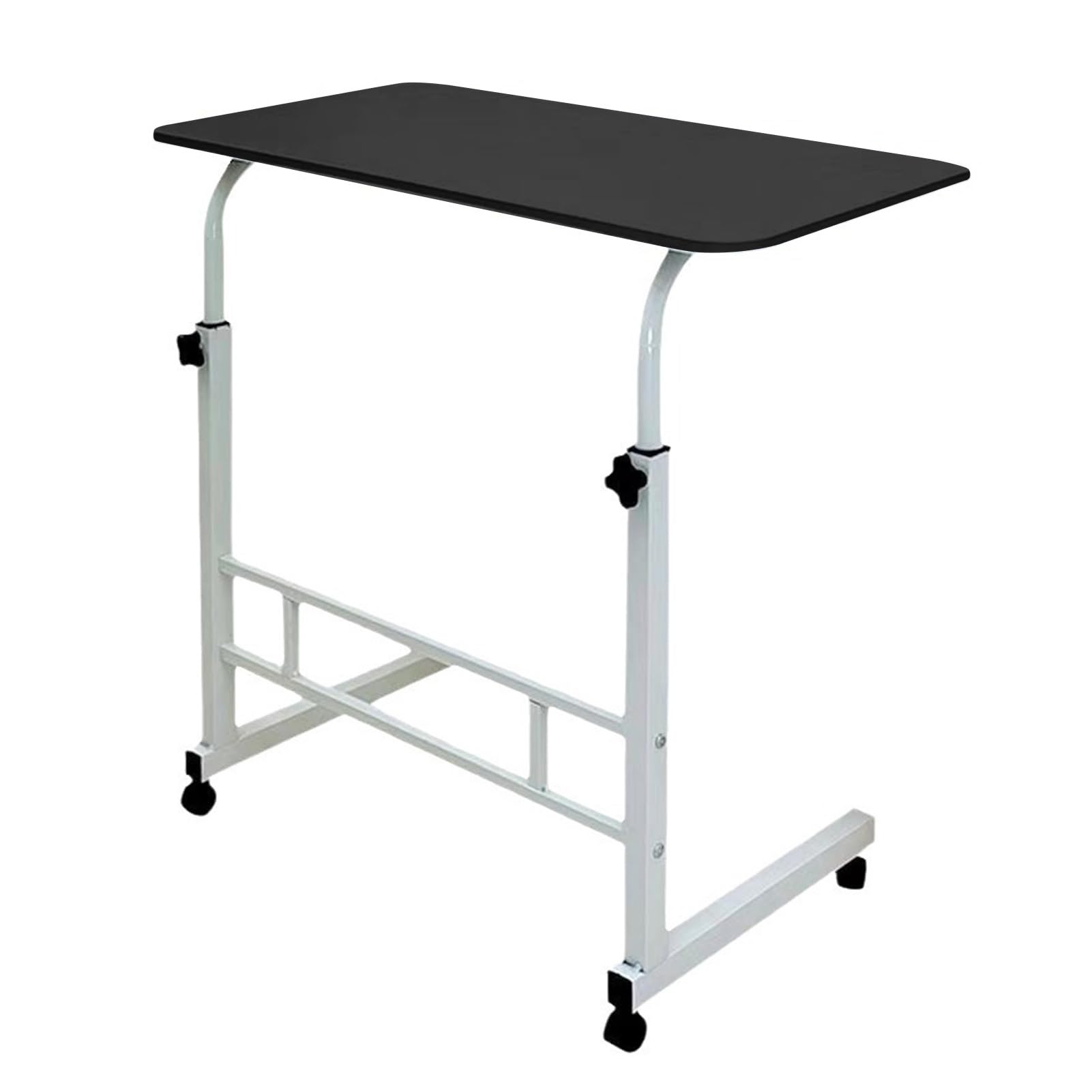 Cadciehe Blackm Tv Tray Table Portable Tray Table Bedside Laptop Desk, Adjustable Height Tv Tray Desk Couch Tv Tray Table Portable Move Tv On Wheels Tv Dinner Table For Laptop Bed Couch Eating On Couch Blac