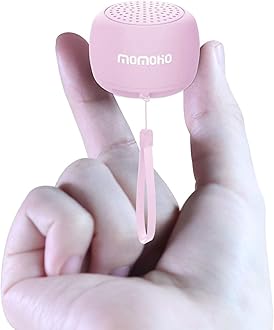 Mini Bluetooth Speaker Wireless Tiny Bluetooth Speaker with Built in Mic,TWS Portable for Travel Party Gift Outdoor Laptop (Pink)