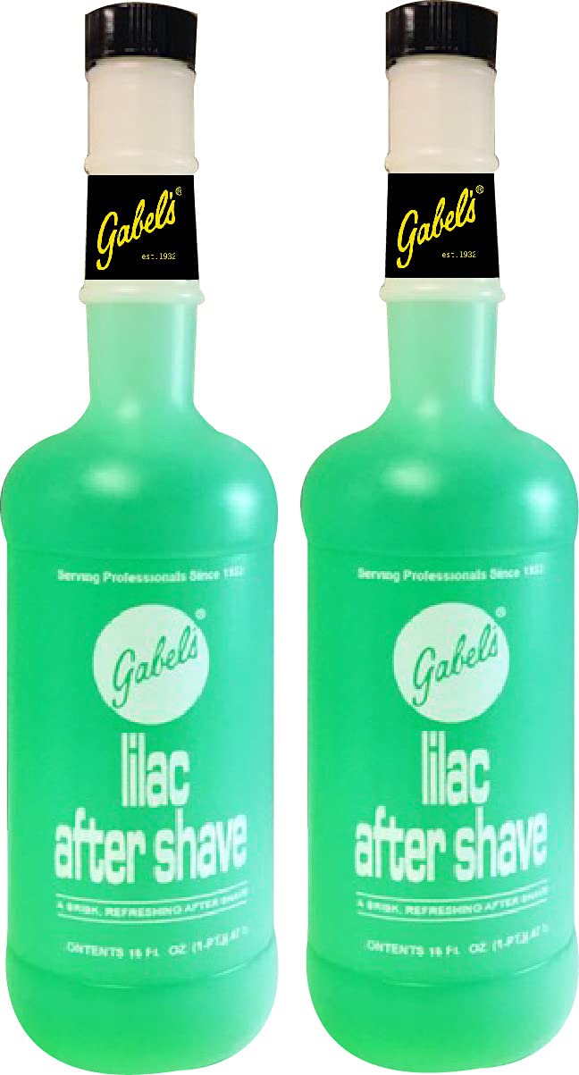 Gabel’s Lilac Aftershave 16 fl oz. Authentic Manufacturer Direct Logo in black label. (Pack of 2)