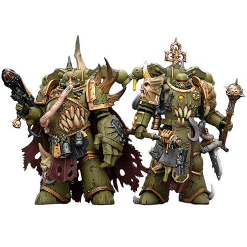 Image of JOYTOY Warhammer 40k Death Guard Plague Marine and Champion Action Figure