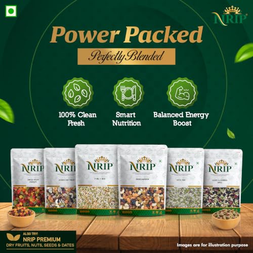 Image of NRIP Premium Mixed Roasted Seeds & Berries 200 Gm (Pumpkin, Sunflower, Flax, Watermelon, Black Currant, Cranberry, Cherry, Black raisins)