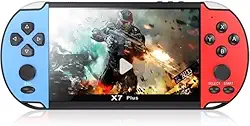 X7 Plus Console Portátil de Jogos Retro - Tela HD 8GB, Controles Azul e Vermelho, Bateria Recarregável, Compatível com 10 Mil Jogos, tela 5,8 Polegadas