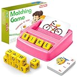 HahaGift Learning Toys for 2 3 4 Year Olds kids Gifts, Educational Toys for 3 4 5 Year Olds, Matching Spelling Game Kids Toys age 3 4 5 Letter Spelling and Reading Montessori Toy for 2 3 Year Old