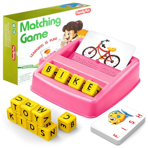 HahaGift Educational Toys for 2-5 Year Old Girl Gifts, Matching Letter Learning Games Activities, Christmas Birthday Gift for Toddler Kids Age 2 3 4 5 Year Olds Girls
