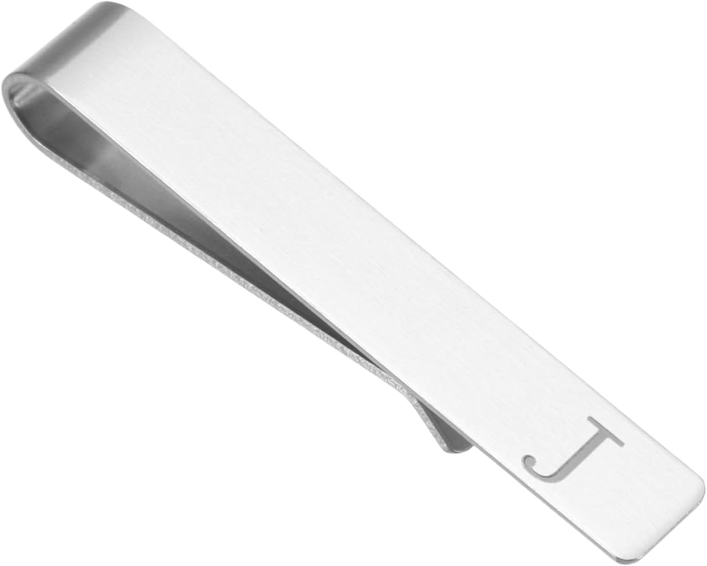 PATIKIL Initial Tie Clip for Men, Stainless Steel Alphabet Necktie Bar Pinch Clips Letters A-Z with Black Gift Box for Regular Ties Wedding Father's Day