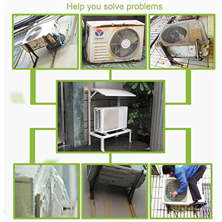 Cover for Outdoor Mini Split Ground Stand, Heavy Duty Ground Stand Bracket, Mini Split Stand with Ac Rain Cover, Mini Split Condenser Ground Mounting Stand for Ac Unit, Ac Bracket Heat Pump Base