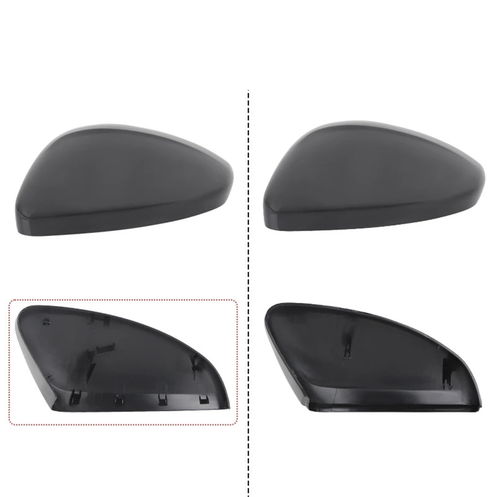 Auto Spiegelkappen Für Peugeot 308 MK2 T9 2013 2014 2015-2022 | Rückspiegel-Abdeckungstür für Kotflügel-Rückspiegel-Kappenverkleidung(Right-Primed Black)