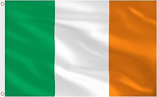 AhfuLife Irish Flags 5ft x 3ft for Rugby Party Decoration World Cup 2023, 1/2/4pcs Large Ireland Flags - Double Side with Brass Eyelets for St. Patrick's Day Rugby Football Party Decoration (1 Pcs)