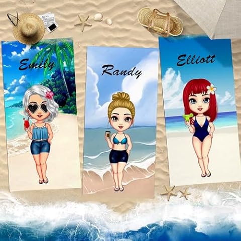 Helengili Custom Beach Towel for Besties Cover