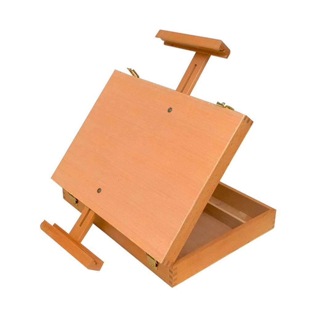 ASerZenith Painting Artist Easel Stand Display Easel Drawing Board Painting Easel With Storage Box, Portable Easel, Wooden Easel, A
