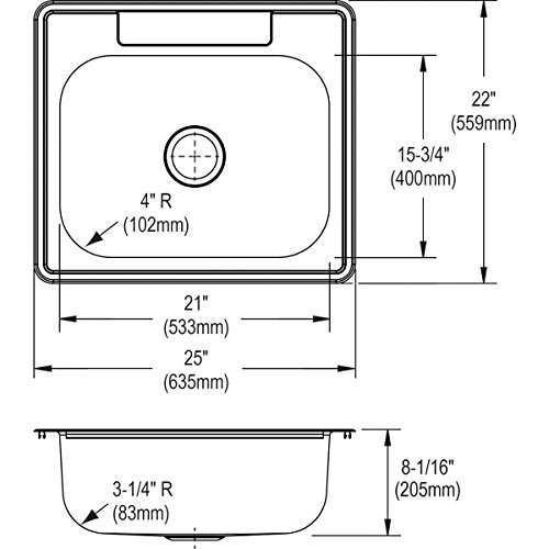 Elkay Drop-In Sink, 3 Hole, 21" x 15-3/4", Elite Satin DSE125223-1 Each by Elkay - Used condition - Image 3