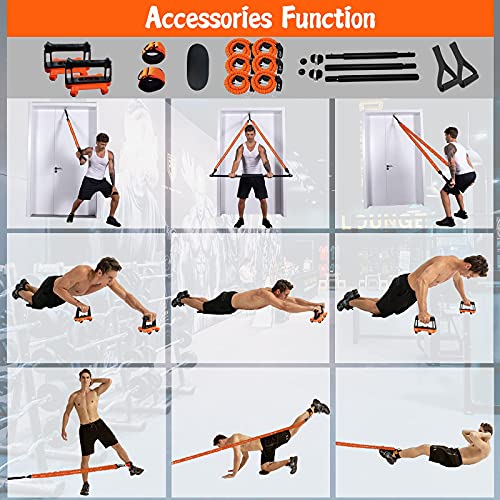 nymph code Portable Home Gym with 18 Exercise Accessories Including Fitness Board,Resistance Bands,Ab Roller Wheel and… - Image 5