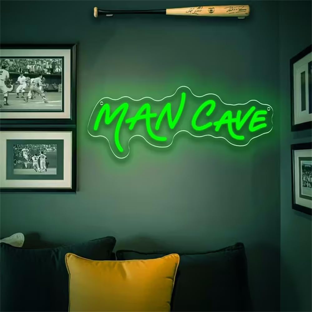Man Cave Neon Sign for Wall Decor Dimmable LED Garage Neon Light USB-Powered Light Up Signs for Man Cave Workshop Game Room Lounge Basement Bar Tavern Bistro, Men Dad Gifts - Image 2