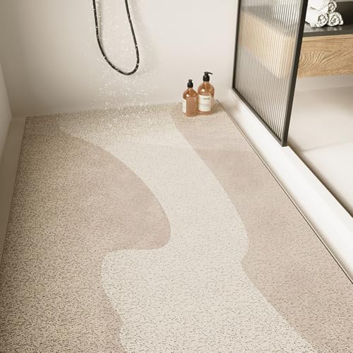 Alfombrilla de ducha grande antideslizante, antimoho, suave, con orificio de drenaje, de secado rápido y lavable, cómodo pie para máxima seguridad en el baño