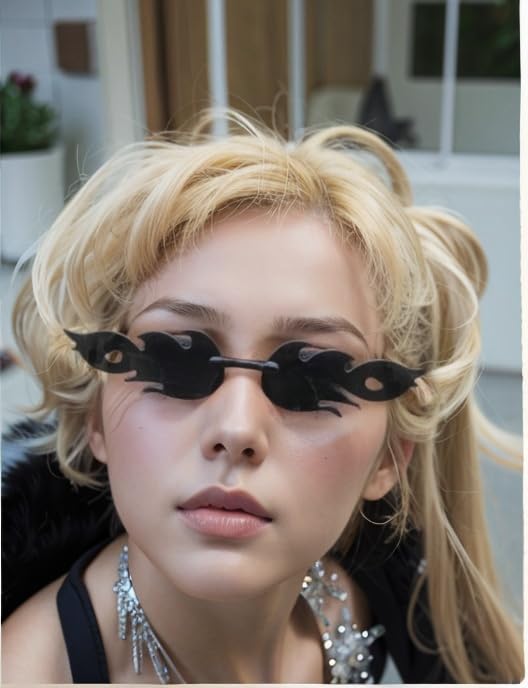 4 Pcs Fire Flame Sunglasses Women Men Halloween Fire Shaped Glasses cosplay Accessory Party Eyewear2