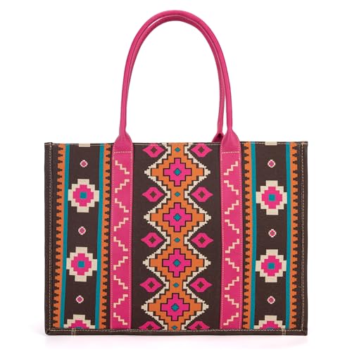 Image of Wrangler Aztec Tote Bag for Women Boho Shoulder Purses and Handbags