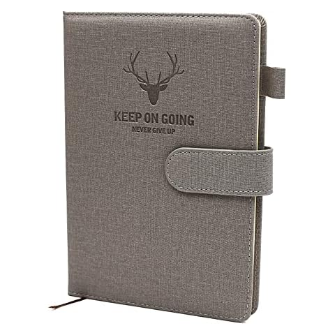 A5 Notebook, Notebook A5 Note Book Note Pad Journal Notebook A5 Notepad Fabric Cover Notebook for Office School Home Business Writing & Note Taking 200 Pages (100 Sheets)-Grey Cover