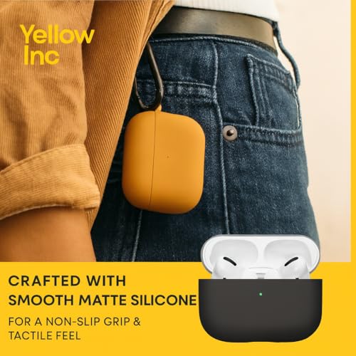 Image of Hybrid Liquid Silicone Case Cover for Apple Airpods Pro 3 (2025), Hard PC, Matte Finish Coating with Heavy Duty Carabiner (Matcha Green, Liquid Silicone)