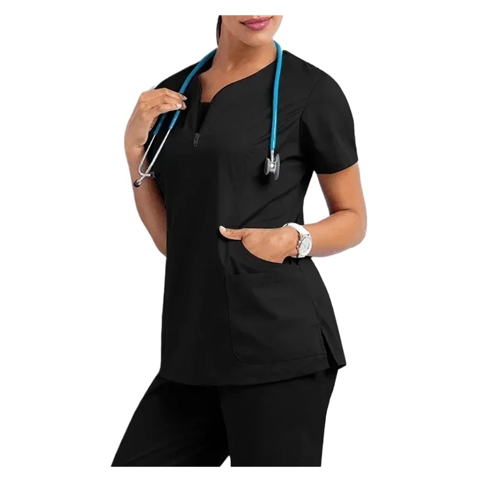 Accesorios Hospital Salón de belleza Médico Uniforme enfermería Farmacia informal Trabajo Manga corta Uniformes