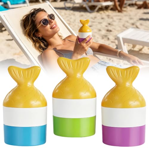 Sonnenschutz Applikator für Kinder 3 Stück Sonnencreme Roller AuffüLlbar 100ml Sonnencreme Applikator Sonnenschutz App-likator für Erwachsene Tragbarer Sonnen-schutz Applikator für Sonnenmilch