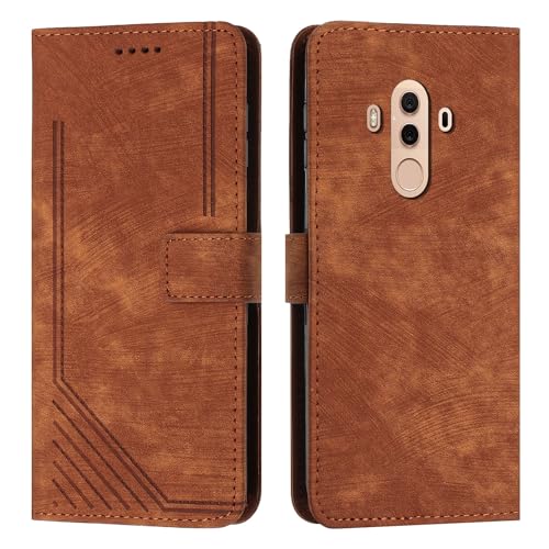 Flip cover Huawei Mate 10 Pro marron protection intégrale clapet avec fente carte