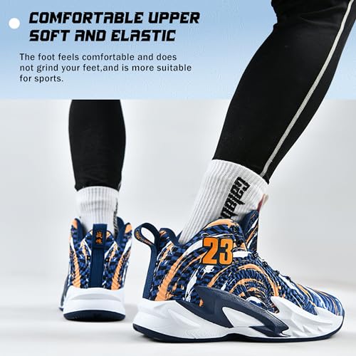 Image of Men's Basketball Shoes Fashionable Breathable Anti Slip Sports Shoes Outdoor Running Fitness Training Shoes