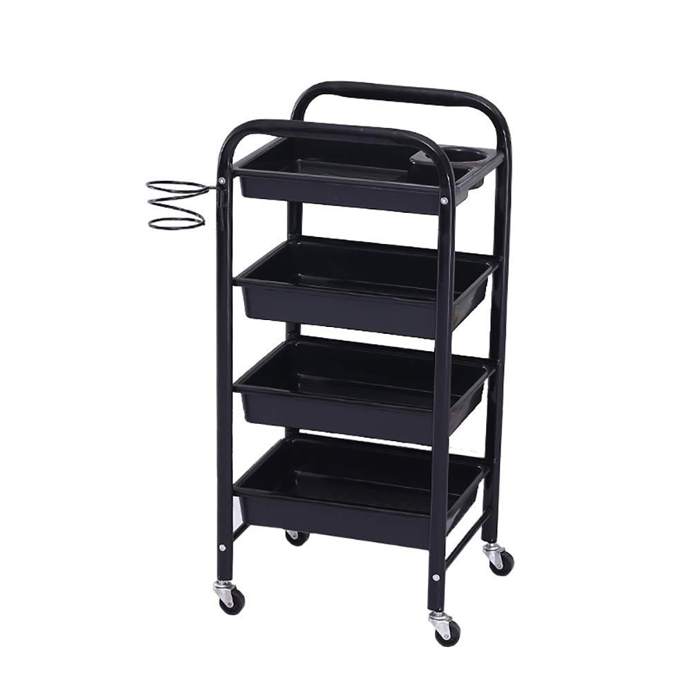 Carrello per Salone Di Bellezza con 4 Cassetti in e Porta Asciugacapelli - Organizer per Impieghi Gravosi