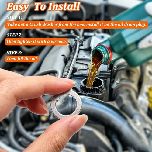 Image of 510PCS Oil Crush Washer,18 Sizes Oil Drain Plug Gaskets Assortment Kit,Automotive Aluminum Drain Plug Washer M6 M8 M10 M12 M14 M16 M18 M20 M22 M24