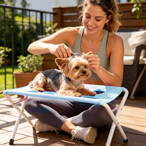 Écharpe de toilettage pour chien à 8 trous pour coupe de cheveux et bain - 8