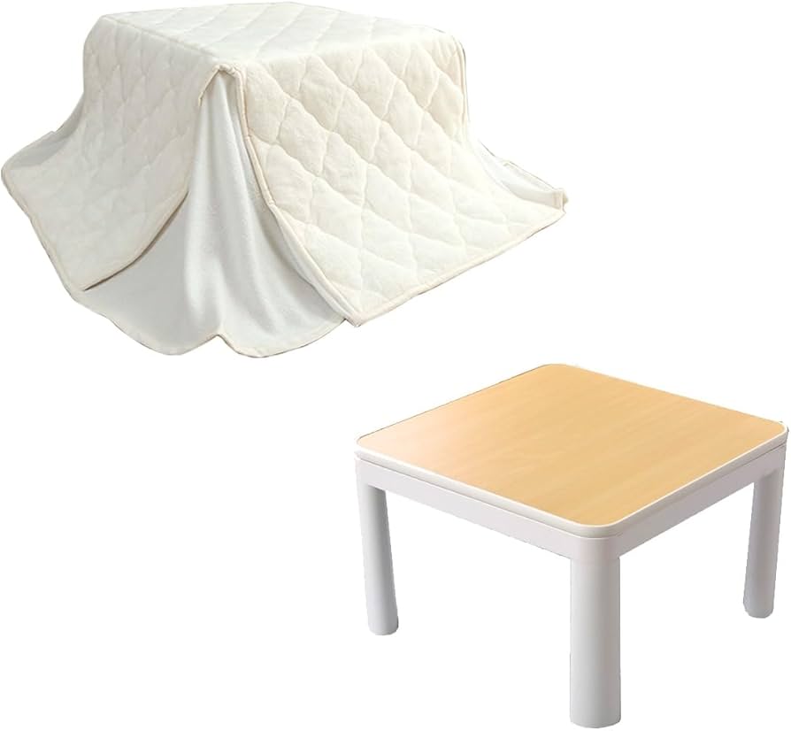 Amazon｜こたつセット 正方形 掛台 2点セット こたつ台 ホワイト tokka