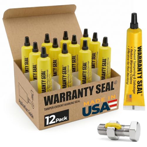 Image of 12 Tubes Yellow Torque Seal - Tamper Proof Cross Check Repair & Maintenance Warranty Torque Marker - 1.8 Oz Squeeze Tube Indicator for Bolts & Fasteners - Made in USA