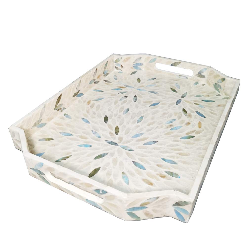 Buy 16 Inch Mother of Pearl Tray Dodecagon, Large Lacquer Shell Tray
