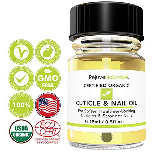 USDA Organic Cuticle Oil for Softer, Healthier Cuticles & Stronger Nails. Moisturizing & Healing Organic Jojoba, Olive, Camellia & Vitamin E Oils. For Peeling Cuticles, Splitting Nails & Cracked Skin.