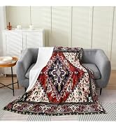 Erosebridal Queen Size Boho Tribal Bed Sheet Set - Retro Exotic Pattern, Dark Red, Includes Fitted Sheet, Flat Sheet & 2 Pillowcases