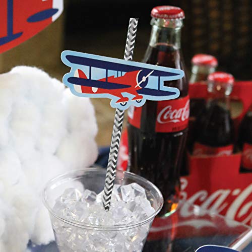 Decoración con Pitillos de Papel Temática Avión - Set 24 miniatura 6