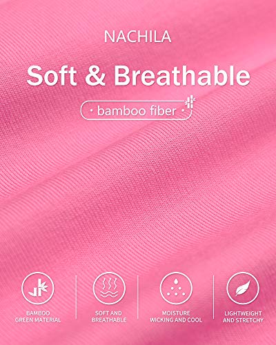 Image of NACHILA Nightgowns for Women-Viscose Made from Bamboo V Neck Nightshirts