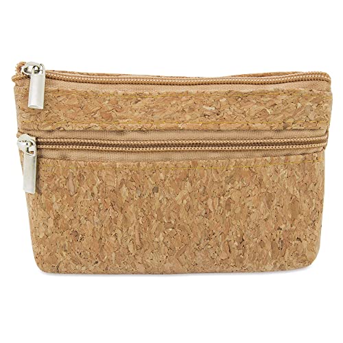 Monedero Original Fabricado en Corcho Natural, Doble Bolsillo y una Anilla en su Interior.