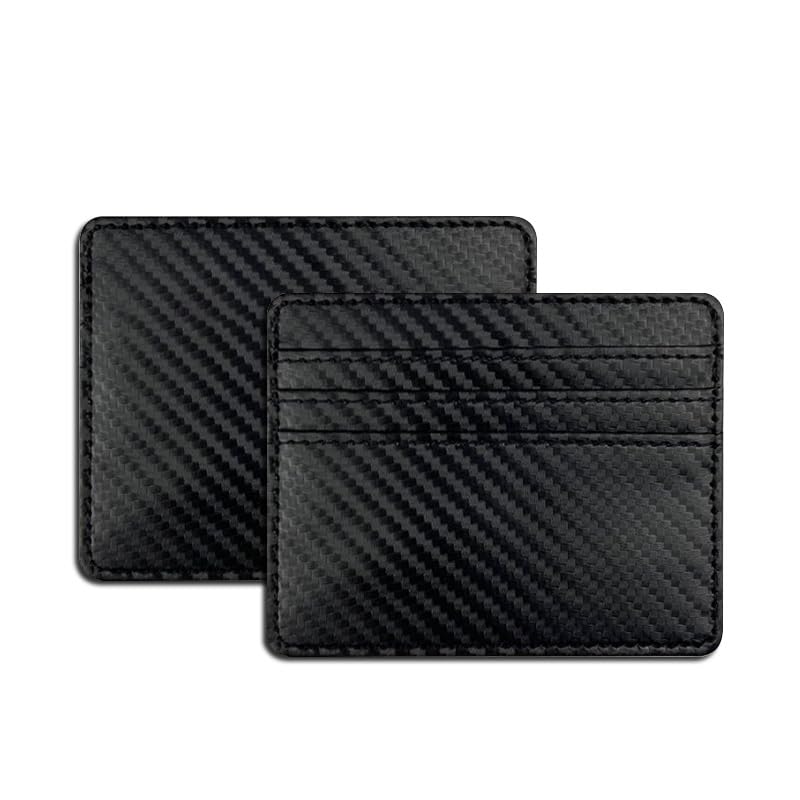 DuskDrapes Ultra Slim Card Holder - Black Carbon Fiber Minimalist Wallet | RFID Blocking | Credit Card Holder