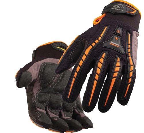 BLACK STALLION ToolHandz Anti-Vibration Leather Mechanic's Gloves GX100 - MEDIUM