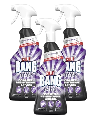 CILLIT BANG Expert Schwarze/Weißer Schimmelreiniger und Hygiene Wirkstoffe natürilchen Ursprungs 3 x 750 ml