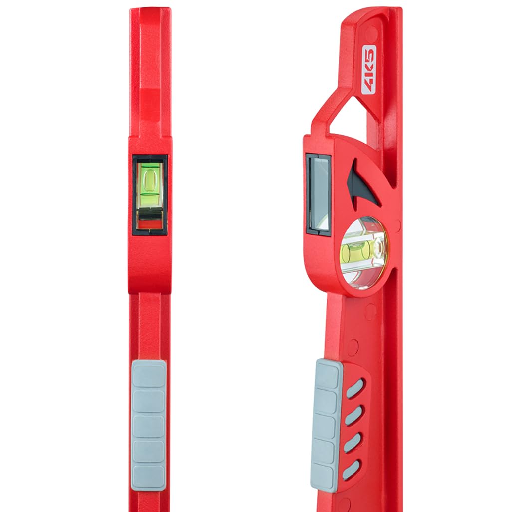 Niveau à bulle de maçon 40 cm, SH 40, aluminium trapézoïdal | Fioles à vis avec hublot, Embouts amortisseurs, Face inférieure fraisée, Moulé sous pression
